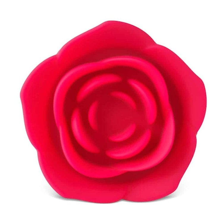 SMD Analyzer Rose Triple, Butt Plug Set, Πρωκτική Σφήνα από Σιλικόνη Σετ των 3 (S / M / L ), Βlack / Red Rose
