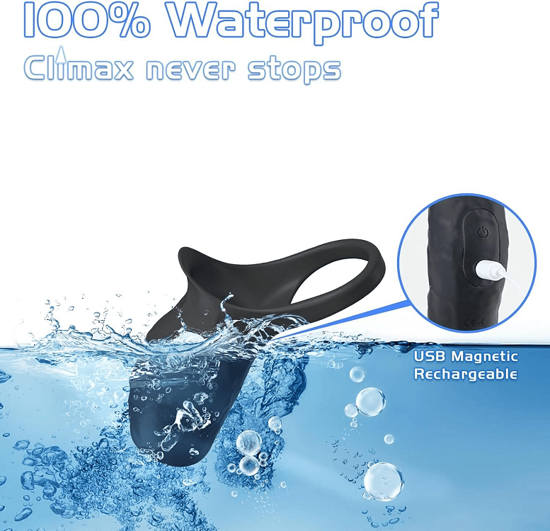 SMD Phalanx Vibrating Penis Sleeve & Testicles Ring, Δονούμενο Δαχτυλίδι & Κάλυμμα Πέους, 10 Vibration Modes, Black