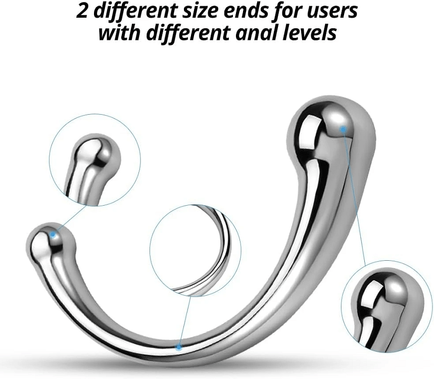 SMD HotSteel, Stainless Steel Curved G-Spot & P-Spot Dildo