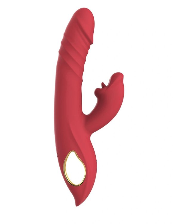 SMD Thrusting Rabbit Vibrator, 10 Δονήσεις, 5 Thrusting & 5 Biting Modes, Silicone, USB