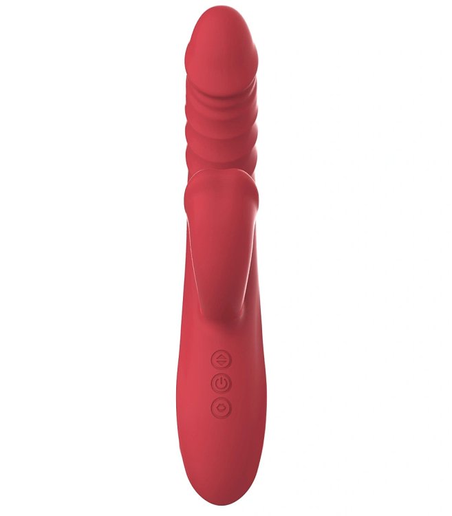 SMD Thrusting Rabbit Vibrator, 10 Δονήσεις, 5 Thrusting & 5 Biting Modes, Silicone, USB