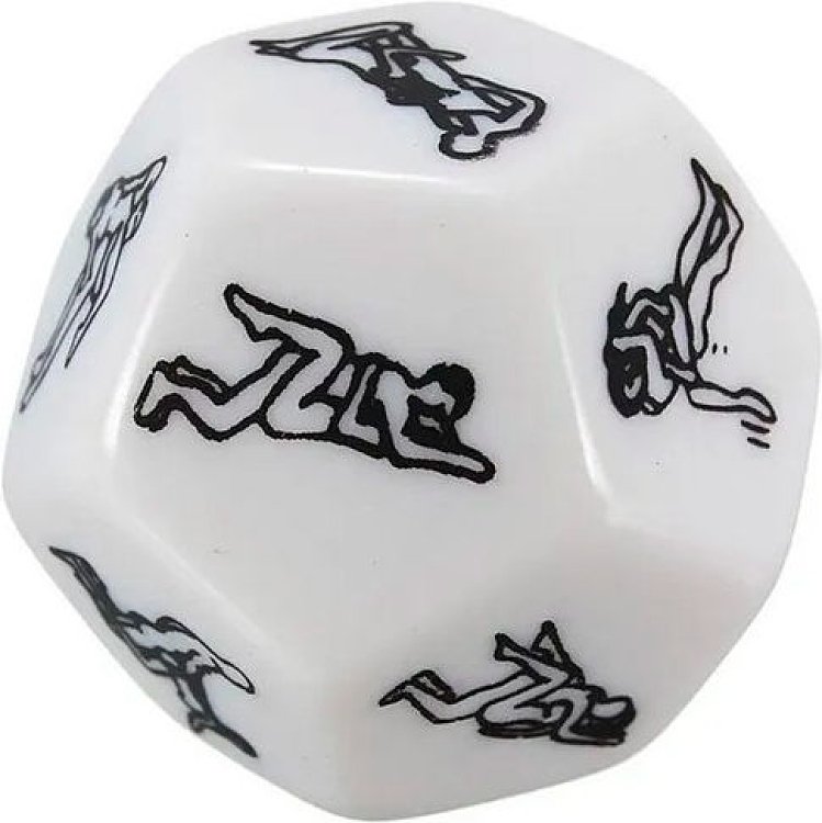 SMD Lucky Lovers White Dice, Couples Intimacy Game Play Dice With 12 Positions, Ερωτικό Ζάρι με 12 Στάσεις, White
