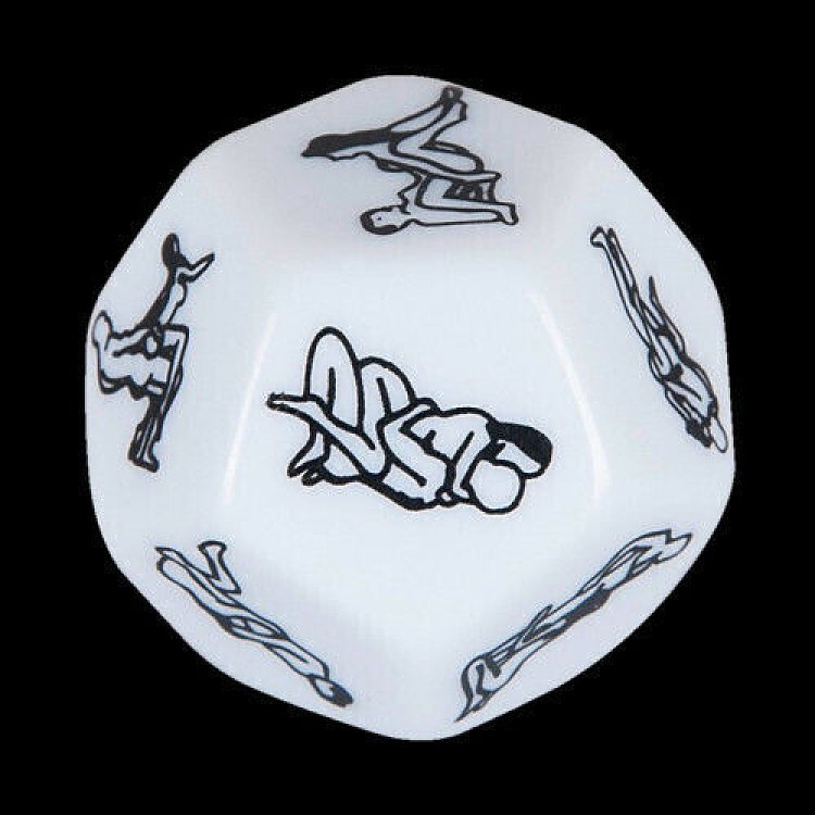 SMD Lucky Lovers White Dice, Couples Intimacy Game Play Dice With 12 Positions, Ερωτικό Ζάρι με 12 Στάσεις, White