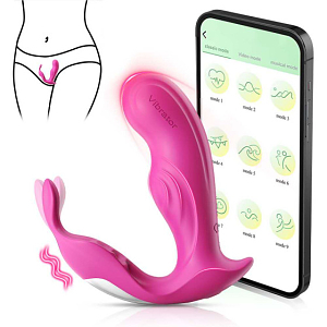 SMD Divine Wearable G-Spot & Clitoral Panty App-Controlled Vibrator, Δονητής με Απομακρυσμένο Έλεγχο, 9 Vibrations, Pink