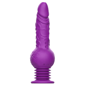 Tracy's Dog Drillme Thrusting Realistic Dildo Vibrator, 3 Bouncing & 10 Vibration Modes, Purple