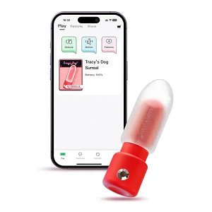 Tracy's Dog Surreal App Controlled Lipstick Vibrator, Silky-Soft Silicone, Portable & Whisper-Quiet With 10 Vibration Modes, Red