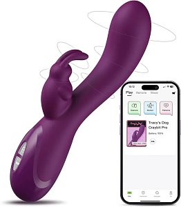 Tracy's Dog Craybit Pro, App-Controlled Rabbit Vibrator, G-Spot, A-Spot & Clit Stimulation, 10 Customizable Frequencies, Purple