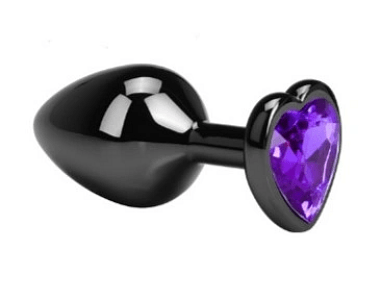 SMD Butt Plug, Πρωκτική Σφήνα L 9cm, Black / Purple Heart