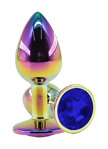SMD Butt Plug, Πρωκτική Σφήνα S 7cm, Iris / Blue Diamond