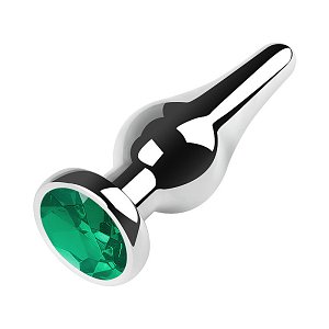 SMD Deeper, Rocket Metal Butt Plug, Πρωκτική Σφήνα S 10cm, Silver/Green