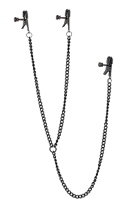 Dream Toys Blaze Deluxe Nipple & Clit Clamps, Σφιγκτήρες Θηλών και Κλειτορίδας, Black