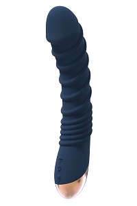 Dream Toys Goddess Collection Aeolus, Liquid Silicone Vibrator & Heating function, Θερμαινόμενος Δονητής Σιλικόνης, 21cm, Blue