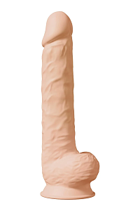 Dream Toys Real Love, Dual Density XXL Hyperealistic Dildo, Thermoreactive, Suction Cup Base, 38cm, Flesh