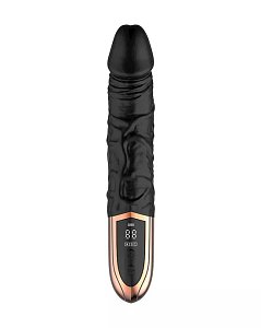 SMD Wet Mess, Realistic Vibrator Dildo 23cm Ρεαλιστικός Δονητής Σιλικόνης με Οθόνη LED, Black