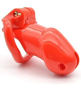 SMD EnCaged, Chastity Male Penis Cage, Adjustable 4 Fits, Hidden Lock & Hollow Design, Red