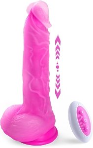 Tracy’s Dog JeliVoy Realistic Dildo 23.5cm με Remote, Λειτουργία Thrusting & Heating, Rose