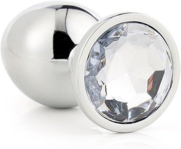 Dream Toys Gleaming Love, Silver Anal Plug, Ασημί Μεταλλική Σφήνα Με Κόσμημα, 7cm, Small