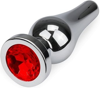 SMD Deeper, Rocket Metal Butt Plug, Πρωκτική Σφήνα S 10cm, Silver/Red
