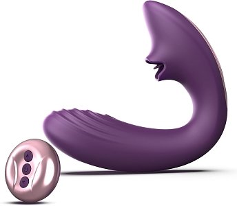 Tracy's Dog Juicy Clitoral Licking & G-Spot Vibrator 2 in 1, 7 Licking & 10 Vibration Patterns, Purple