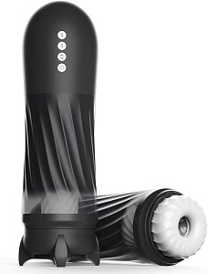 Tracy's Dog Steelcan Automatic Male Masturbator, 3 Twisting and 5 Thrusting Vibration Modes, Heating Function, Black