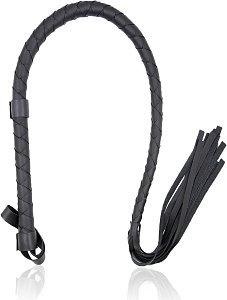 SMD Stud, Leather Whip and Flogger, BDSM Μαστίγιο 85cm, Black