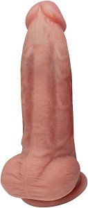 SMD Panas, Realistic Dildo Silicone, Ρεαλιστικό Ομοιώμα Πέους με Όρχεις και Βεντούζα, 20cm, Flesh