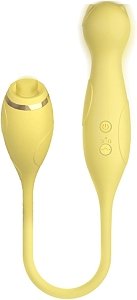 SMD LILO Kinky Cat, Dual-Head Clitoral Stimulator / Bullet & Egg Vibrator, 10 Vibrations, Yellow