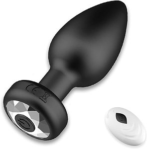 SMD Vibra Plug, Remote Controlled Butt Plug Vibrator, Πρωκτική Σφήνα με Δόνηση με Χειρισμό μέσω Remote, Black