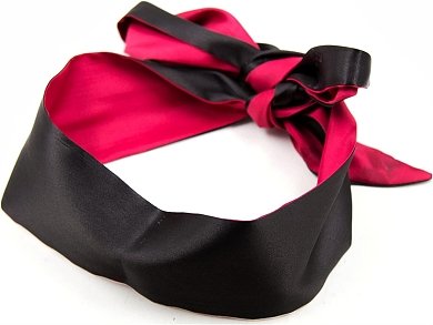 SMD Prime Instict, BDSM Satin Band Blindfold, Σατέν Μάσκα Ματιών 150cm, Black/Red