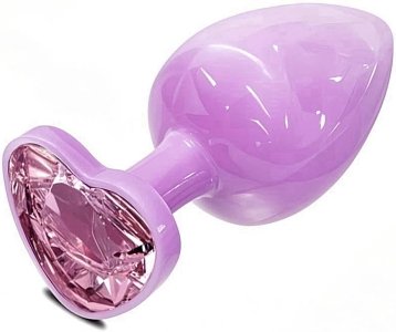 SMD Butt Plug, Πρωκτική Σφήνα S 7cm, Purple / Pink Heart