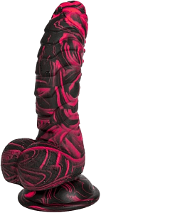 SMD Prodigy Red, Realistic Fantasy Thick Dildo 19cm, Red / Black