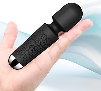 SMD Vibrator Wand Pocket, Ασύρματος Κλειτοριδικός δονητής 15cm, 20 Vibrations & 8 intensities, Black