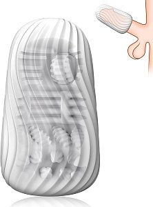 SMD Lila, Egg Masturbator with 3D Textured Realistic Pussy, White