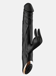 SMD Wet Dream, Rabbit Clitoral Stimulation and G Spot Vibrator 2-in1, Διπλός Δονητής με 10 Vibrating Modes 24.5cm, Black
