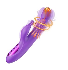 SMD Liberator Premium Multifunction Rabbit 360° Vibrator With Rotating, Thrusting & Heating Special Function, 24.5 cm, Purple
