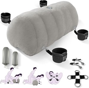 SMD Posture Mattress, Sex Pillow Cushion with Bondage Cuffs, Cross Strap & Nipple Clamps BDSM Kit