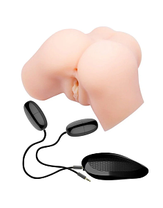 Crazy Bull Samantha, Vagina & Anus Masturbator Δονούμενο, Life-Like Skin, Flesh