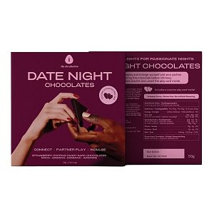 The Oh Collective Date Night Chocolates, Αφροδισιακή Μαύρη Σοκολάτα με Maca, Panax Ginseng, Damiana, 50gr
