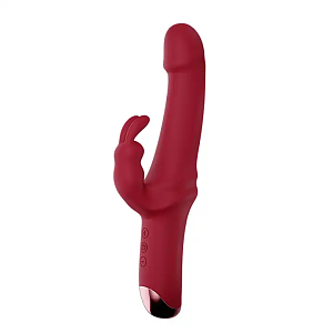 SMD Bunnie Hero, Rabbit Clitoral Stimulation and G Spot Vibrator 2-in1, Διπλός Δονητής με 10 Vibrating Modes, Red