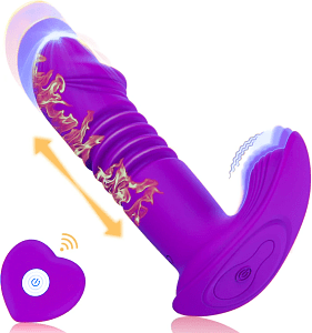 SMD Eros Rex, 3-in-1 Thrusting & Heating Vibrator With Remote Control, 12 Vibration & Thrust Modes, Purple