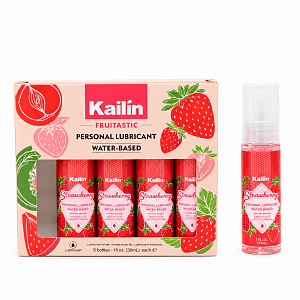Kailin Fruitastic Strawberry Flavoured Water Based Lube, Λιπαντικό με Γεύση Φραούλα, 5 x 30ml