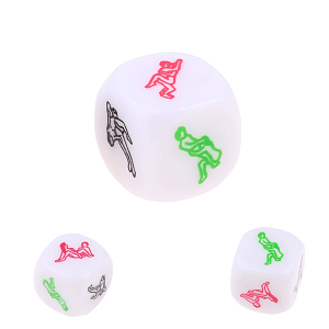 SMD Lucky Lovers White Dice, Couples Intimacy Game Play Dice With 6 Positions, Ερωτικό Ζάρι για Ζευγάρια με 6 Στάσεις, White