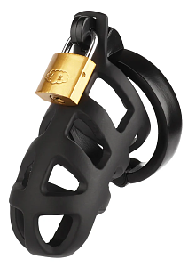 Mr. Steel Brutal Chastity Cage, Premium Stainless Steel Penis Cage, Black