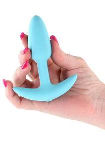 NS Novelties Techno Trance Silicone Vibrating Butt Plug, App Controlled, 9 Functions, Blue