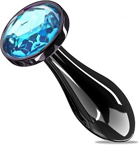 SMD Anal Joy, Steel Diamond Butt Plug, Small, 7cm, Blue