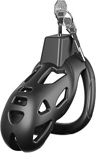 SMD Caged Desire, Chastity Male Penis Cage, Adjustable 5 Fits, Hidden Lock & Hollow Design, Black