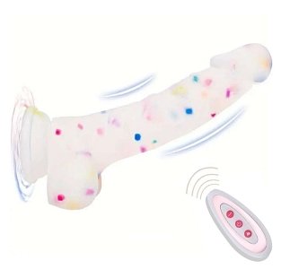 SMD Legend Confetti, Realistic Vibrator Dildo 22,5cm με Remote, Thrusting & Heating Function