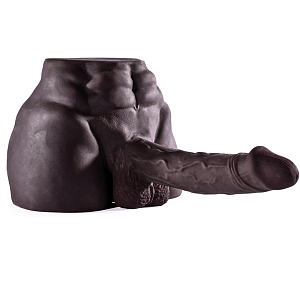 SMD Dual Mandingo, 2-in-1 Sex Doll With 19cm Bendable Dildo and Tight Anus, Black