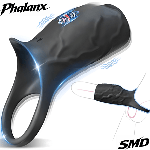 SMD Phalanx Vibrating Penis Sleeve & Testicles Ring, Δονούμενο Δαχτυλίδι & Κάλυμμα Πέους, 10 Vibration Modes, Black