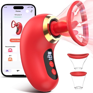 SMD Red Velvet, Clitoral Sucking and Licking Vibrator with APP, Clitoral Sucker with Tongue